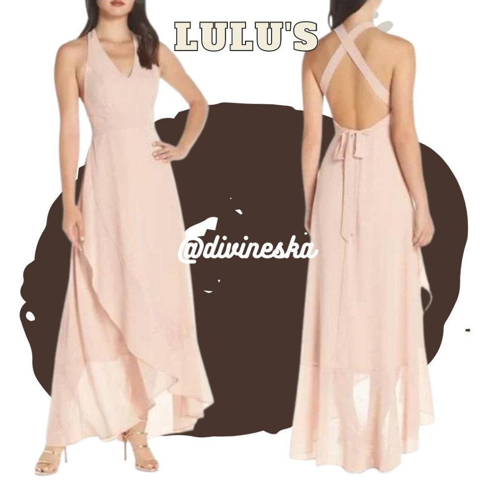 Lulu’s Wrap of Luxury Convertible Dress Blush Nude Color XL NWT New